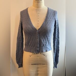 LoveShackFancy Heart Pointelle Button-Up Cardigan